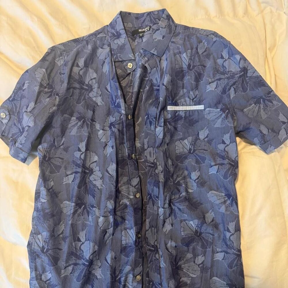 Murano Men's Blue and Navy Shirt
